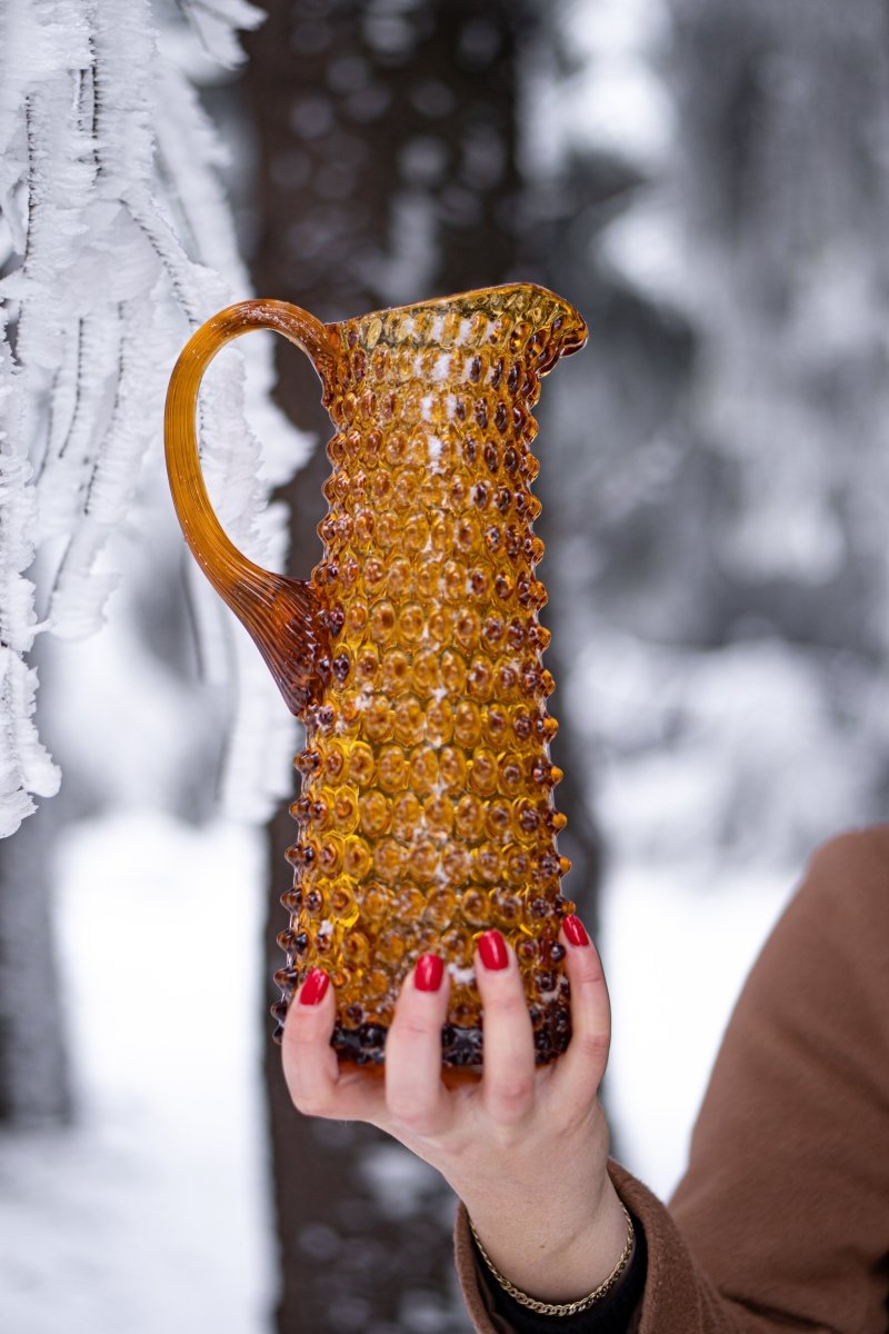 Amber Hobnail Jug Tall - KLIMCHI