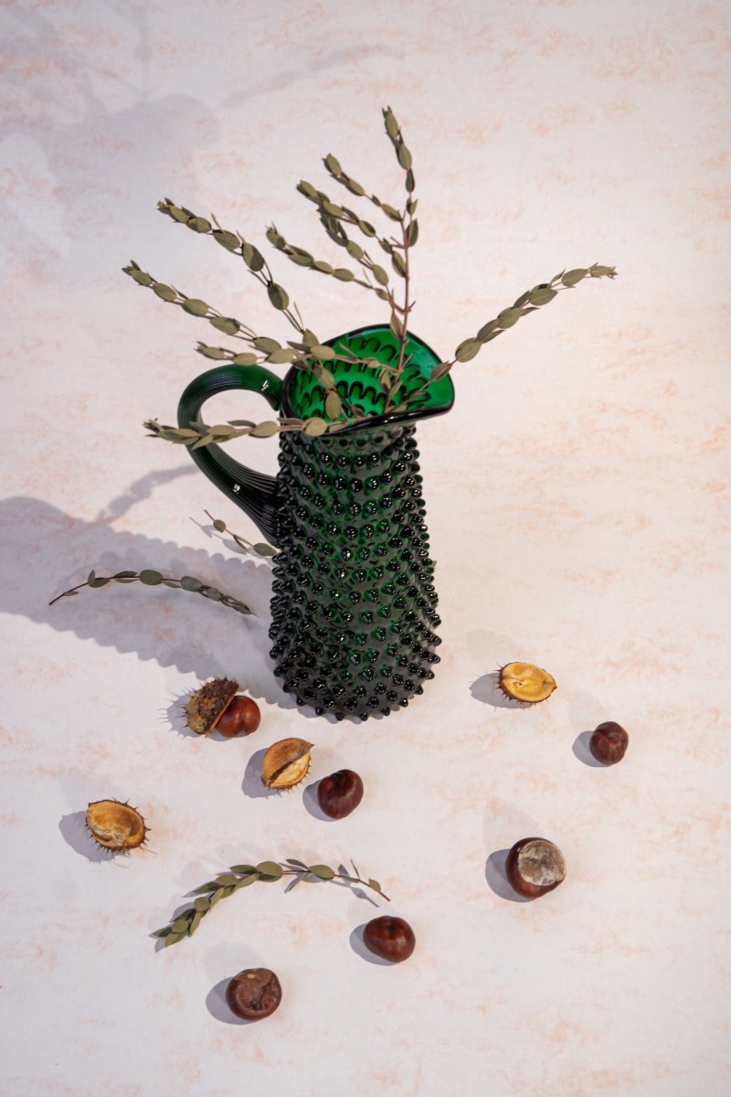 Dark Green Hobnail Jug Tall - KLIMCHI