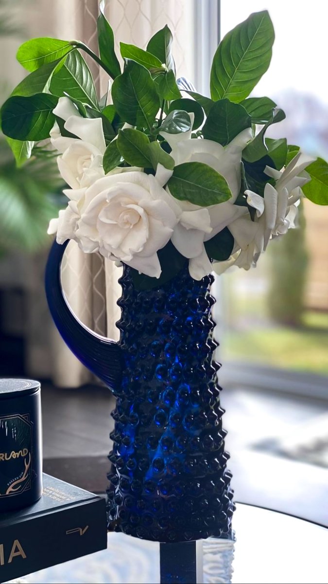 Royal Blue Hobnail Jug Tall - KLIMCHI