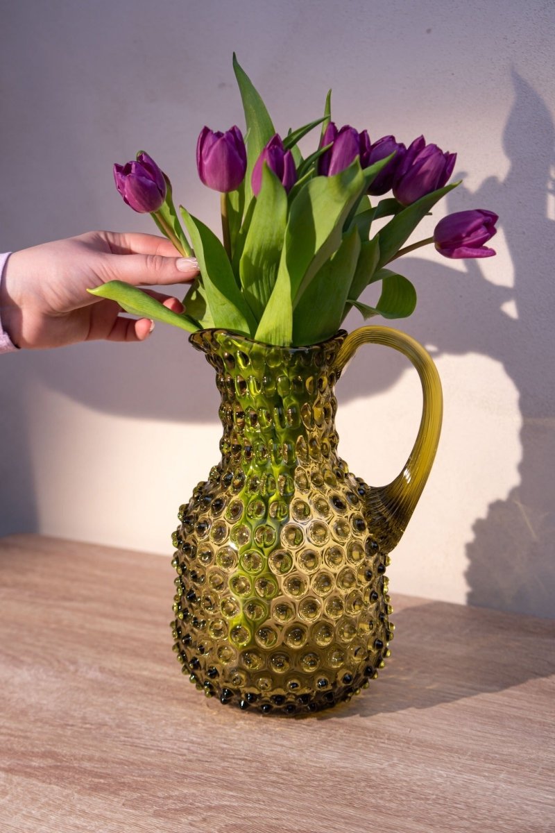 Bonsai Green Hobnail Square Jug - KLIMCHI