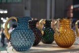 Underlay Blue Smoke Hobnail Jug with Shiny Gold Handle - KLIMCHI