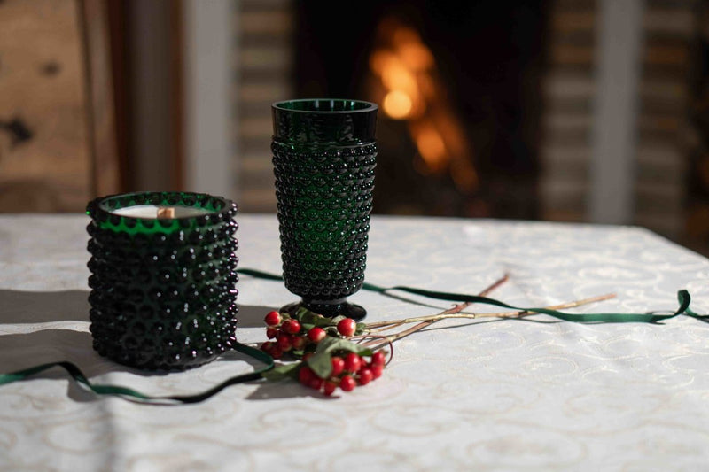 Dark Green Hobnail Goblet (set of 2 pieces) - KLIMCHI