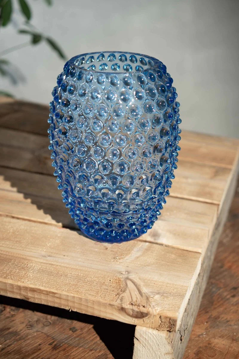 Light Blue Egg Hobnail Vase - KLIMCHI
