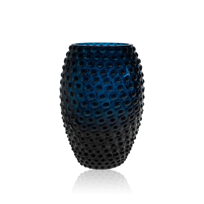 Royal Blue Egg Hobnail Vase - KLIMCHI