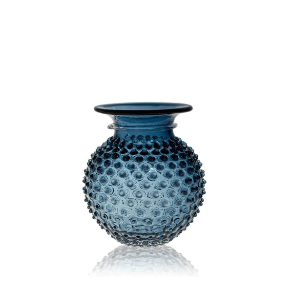 Underlay Blue Smoke Hobnail Collar Vase - KLIMCHI